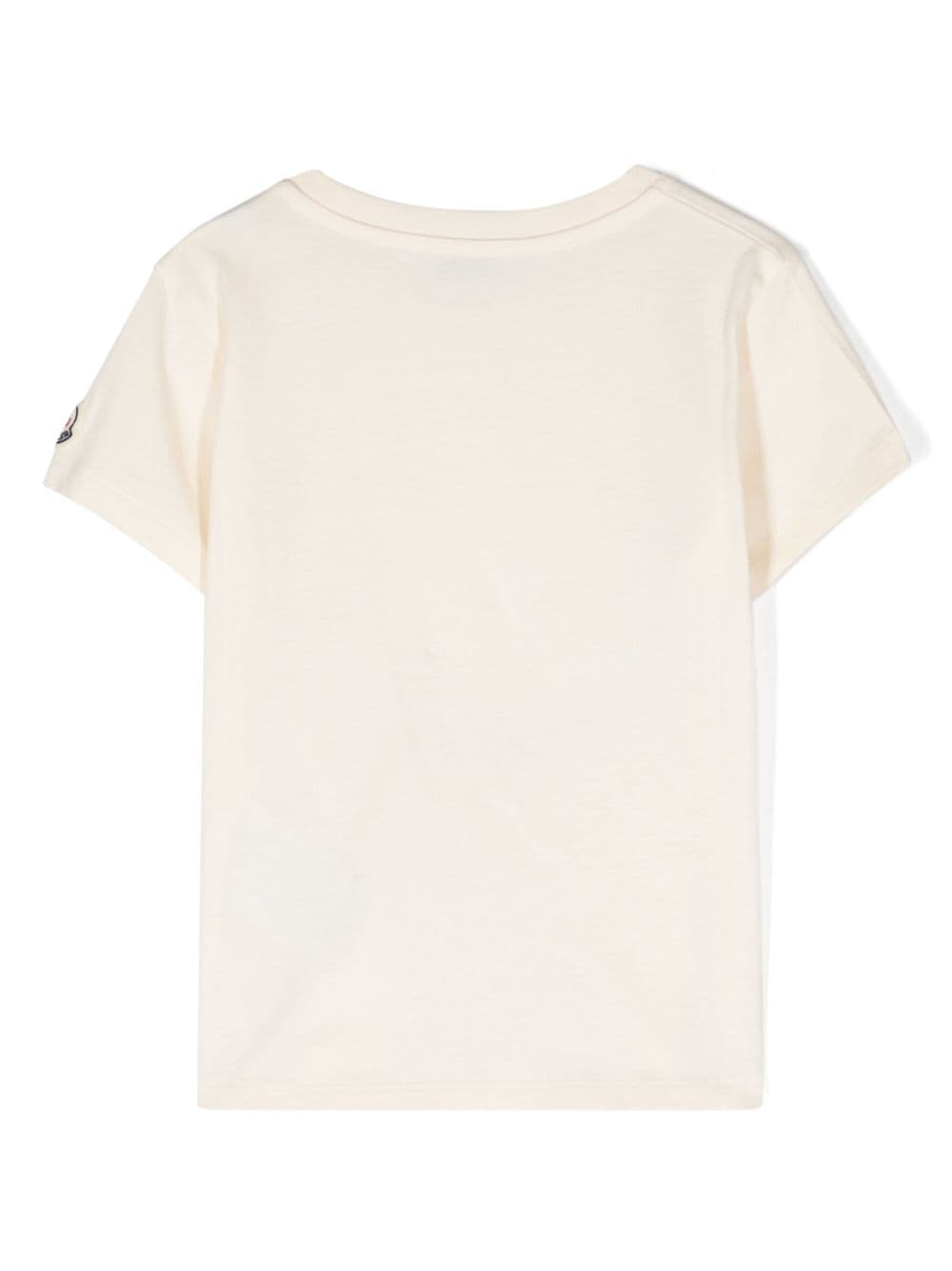 Moncler Enfant logo-appliqué cotton T-shirt - Beige