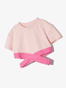 Fendi Kids T-shirt met logoband - Roze