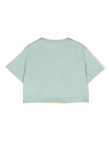 Fendi Kids Katoenen T-shirt met logoprint - Blauw
