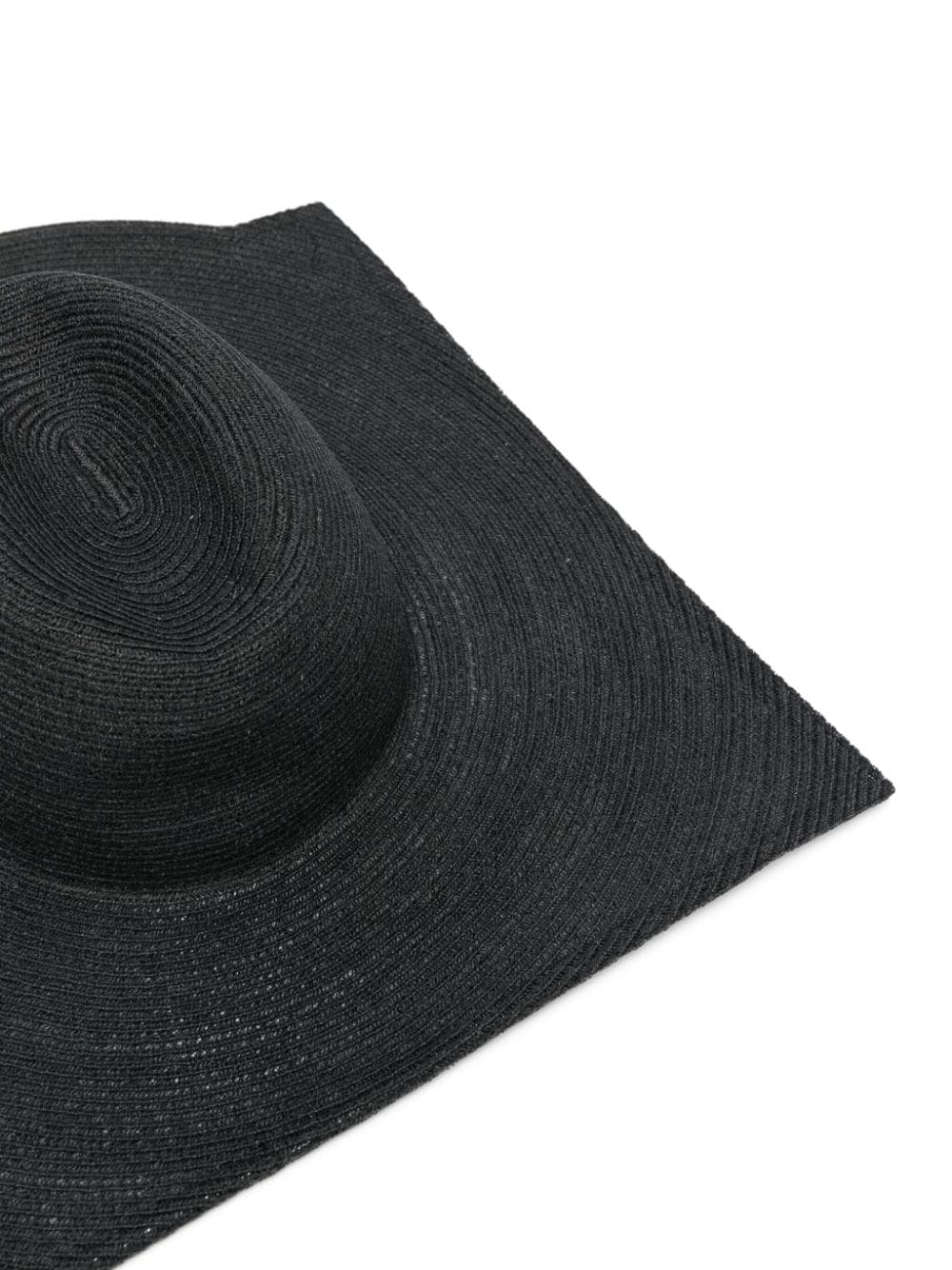 Yohji Yamamoto braided linen hat - Zwart
