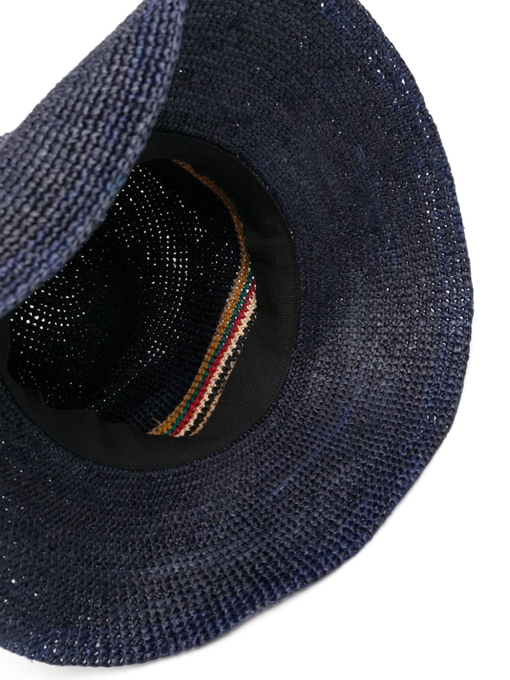 Paul Smith contrast-panel straw hat - Blauw