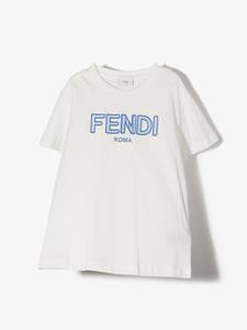 Fendi Kids T-shirt met geborduurd logo - Wit