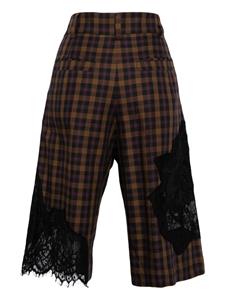 Collina Strada lace-detailing cotton Bermuda shorts - Zwart