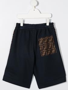 Fendi Kids Shorts met logo afwerking - Blauw