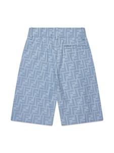 Fendi Kids Shorts met geborduurd logo - Blauw