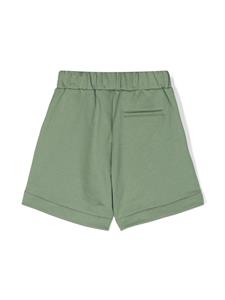 Fendi Kids Katoenen shorts met geborduurd logo - Groen
