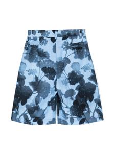Fendi Kids Shorts met bloemenprint - Blauw