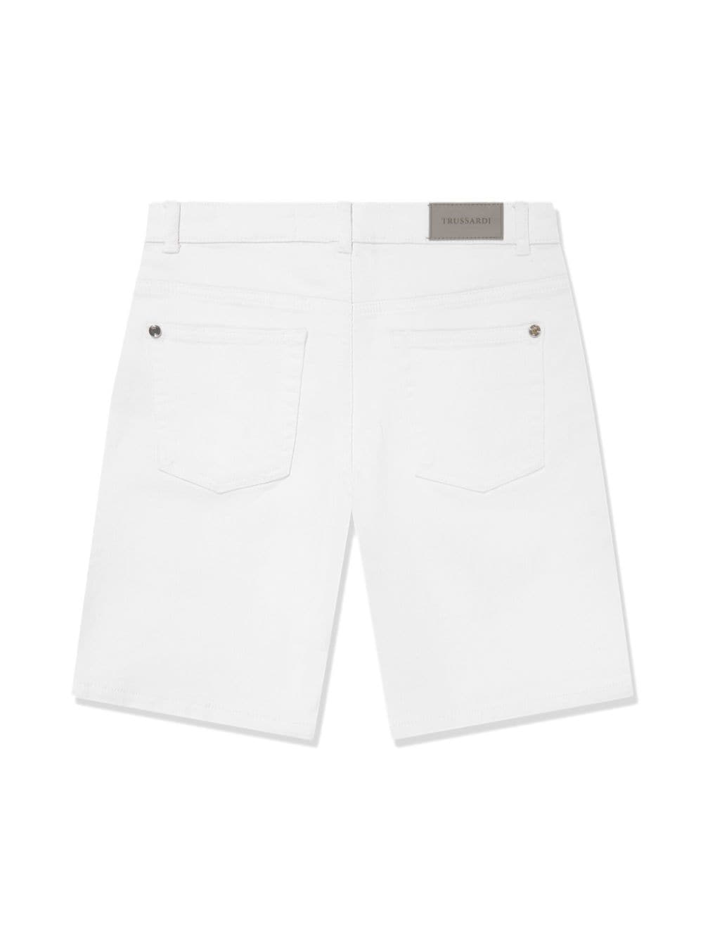 TRUSSARDI JUNIOR Shorts met geborduurd logo - Wit