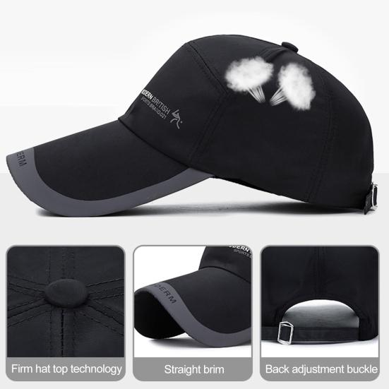 K Boutique Yousheng Peaked Hat Adjustable Unisex Trendy Fast Dry Comfortable Daily Wear Laminated Fabric Alphabet Print Baseball Hat Outdoor Supply
