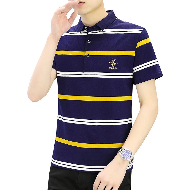Jianchi.C Clothing Summer Short -Sleeved T -Shirt Cotton Business Lapel Shirt Men 'S Polo Shirt