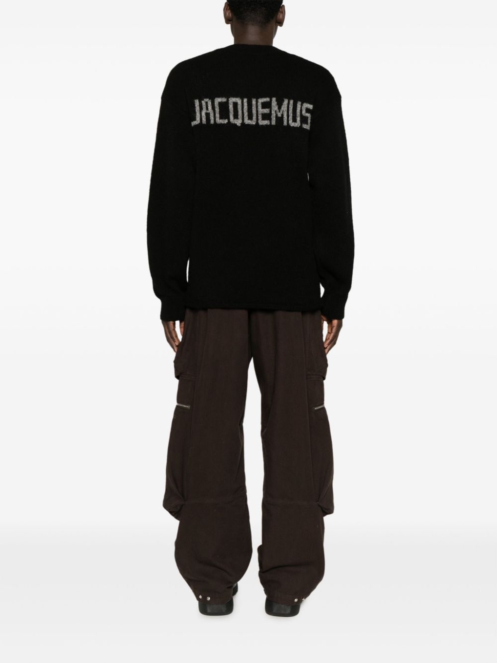 Jacquemus Le Maille trui met intarsia logo - Zwart