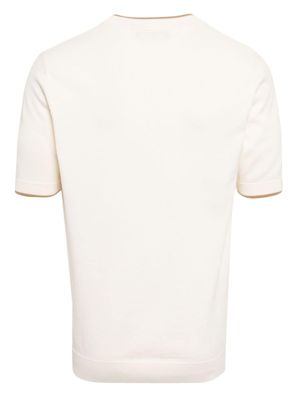 Fred Perry logo-embroidered short-sleeve cotton jumper - Wit
