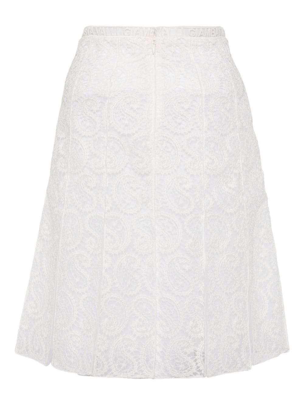 Giambattista Valli pleated lace skirt - Wit