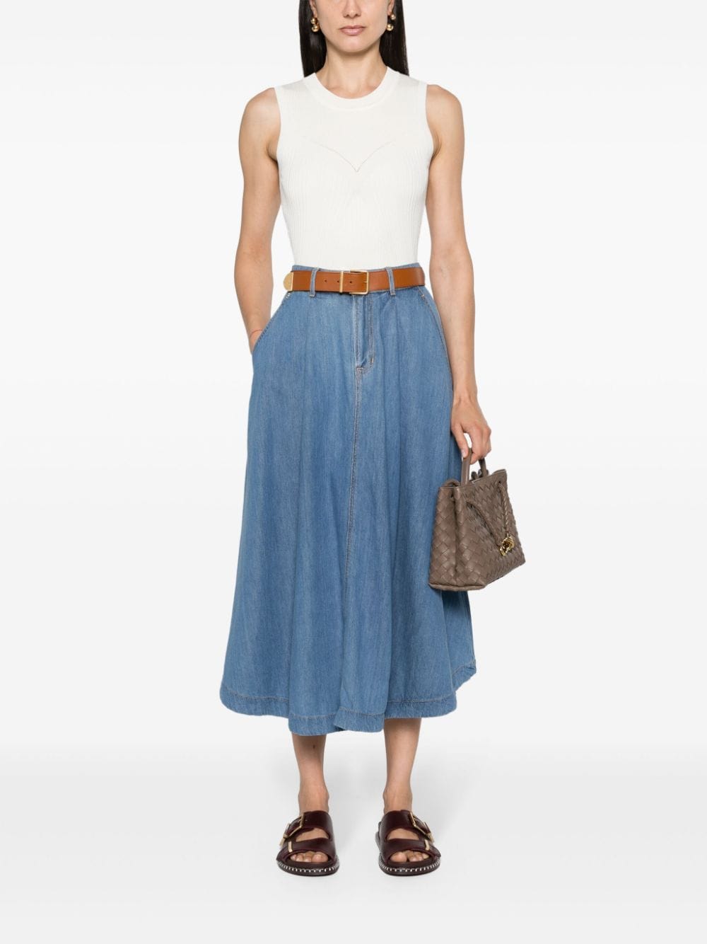 BOSS A-line denim skirt - Blauw