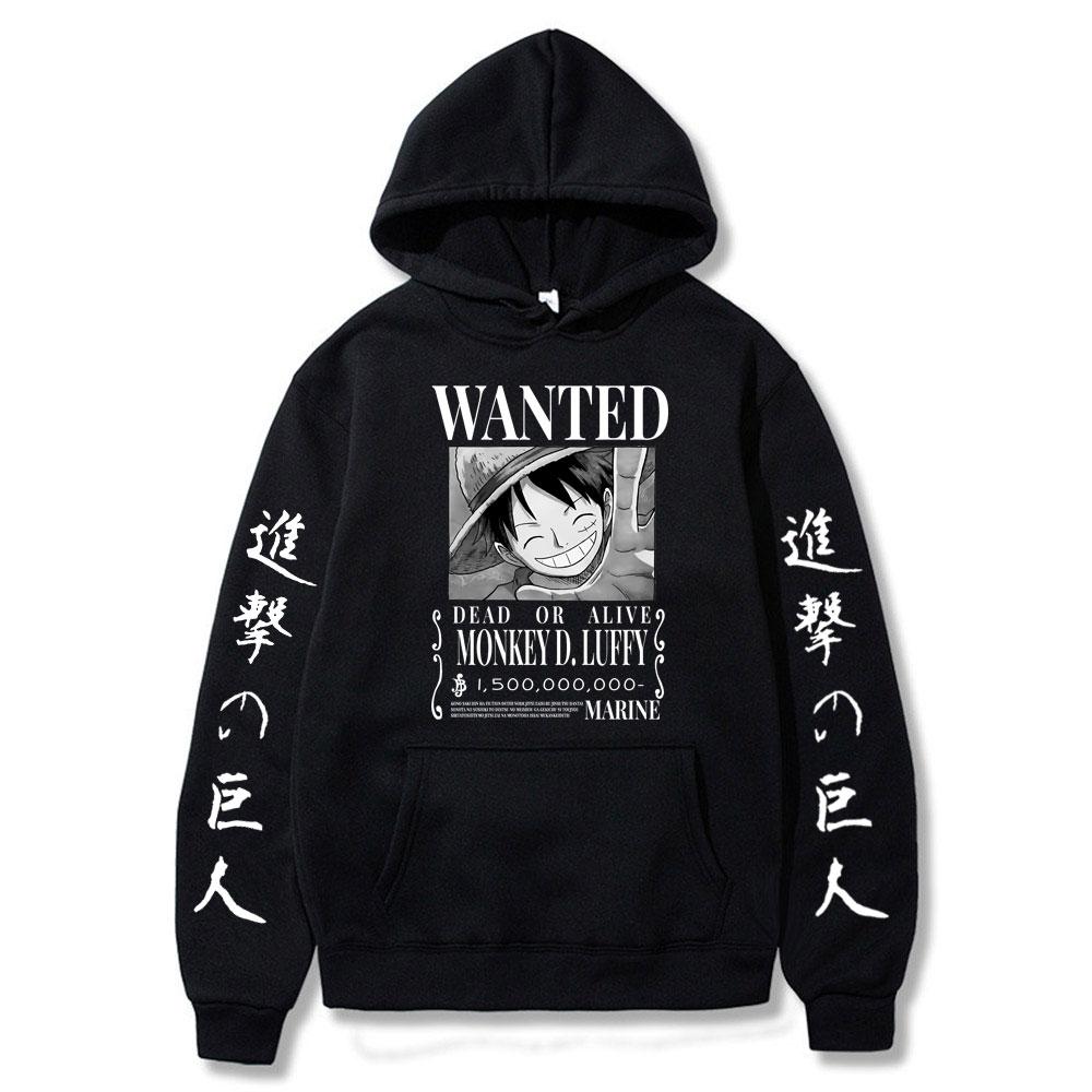 Super maller Attack on Titan One Piece Luffy Hoodie Men Fashion Homme Fleece Hoodies Japanese Anime Printed Male Streetwear Oversized Clothes