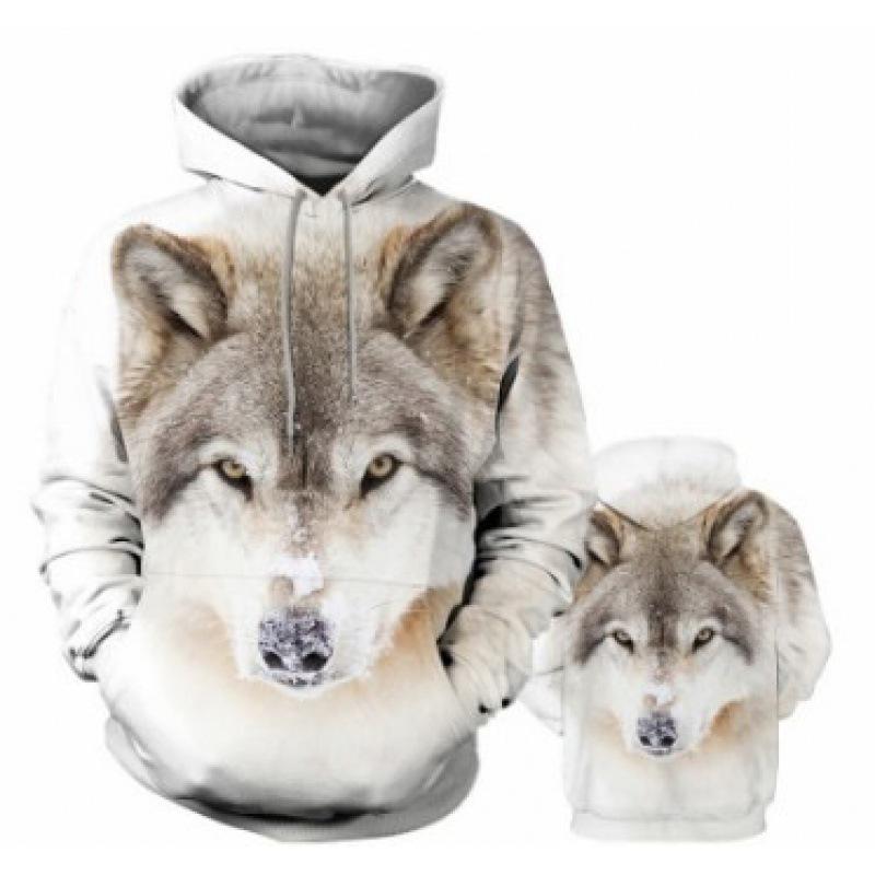 Fashion human Spring 3D Animal Digital Print Sweatshirt Men's Trendy Comfortable Loose Casual Top