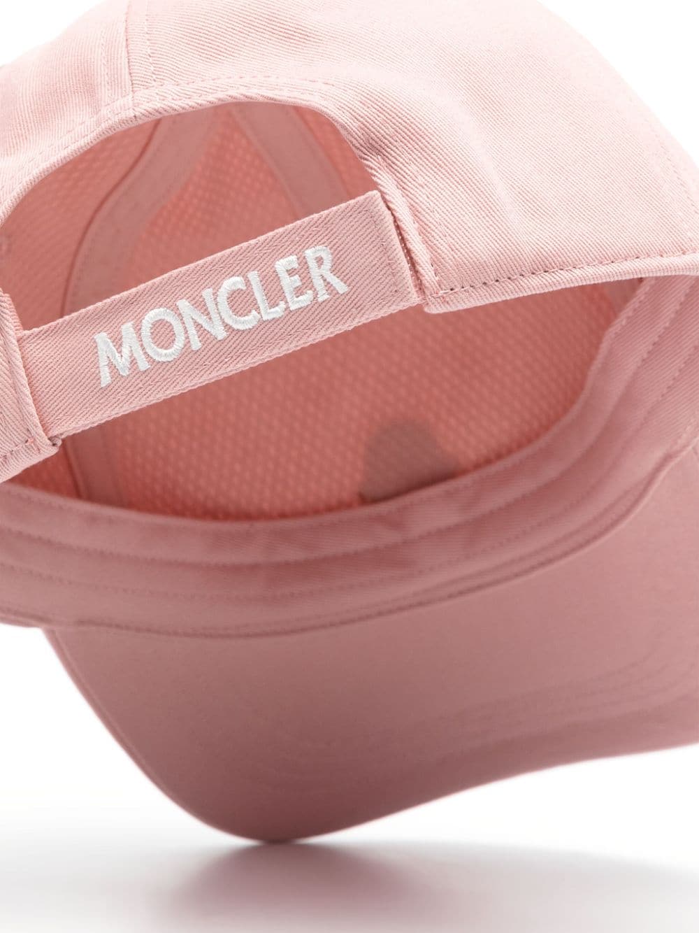 Moncler logo-patch cotton hat - Roze