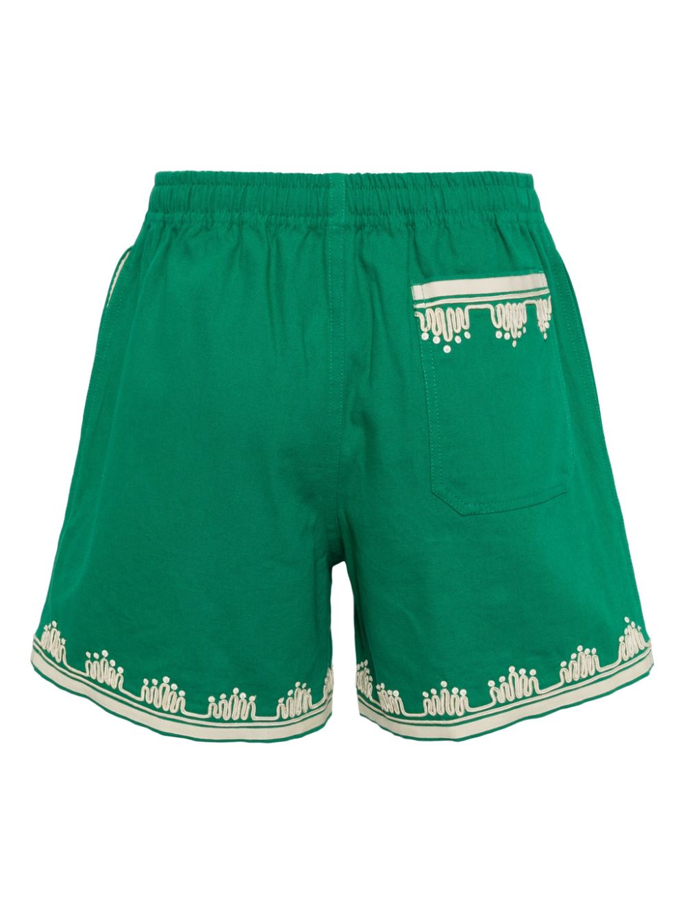BODE embroidered-design cotton shorts - Groen