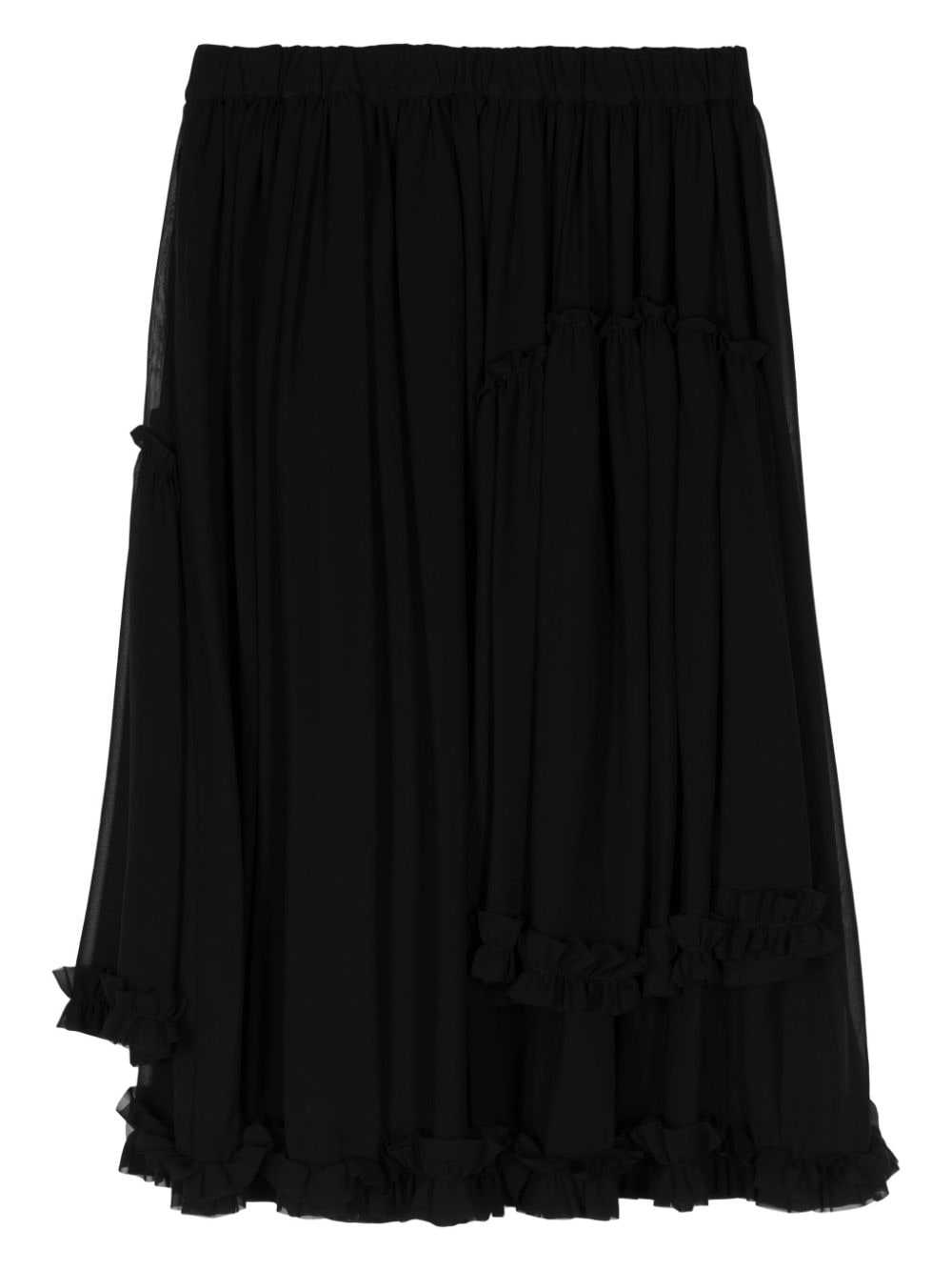 Noir Kei Ninomiya ruffled layered design skirt - Zwart