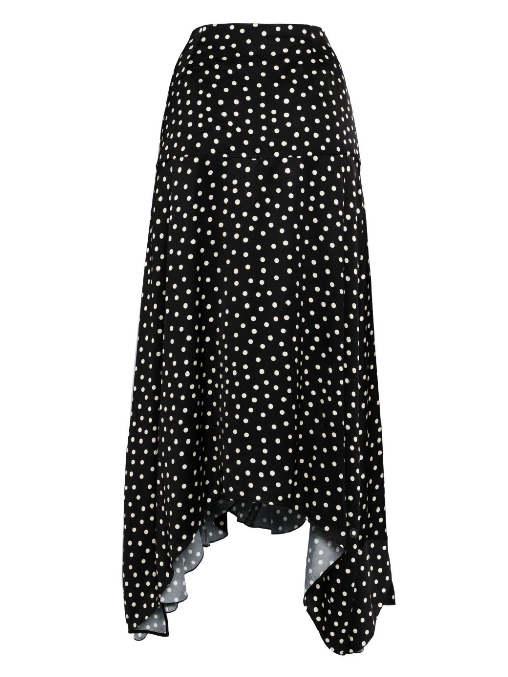Stella McCartney asymmetric polka-dot maxi skirt - Zwart