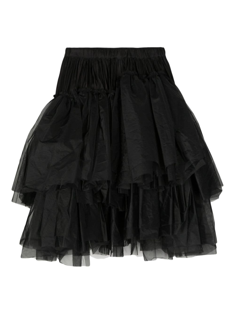 Comme Des Garçons Comme Des Garçons asymmetric tiered midi skirt - Zwart