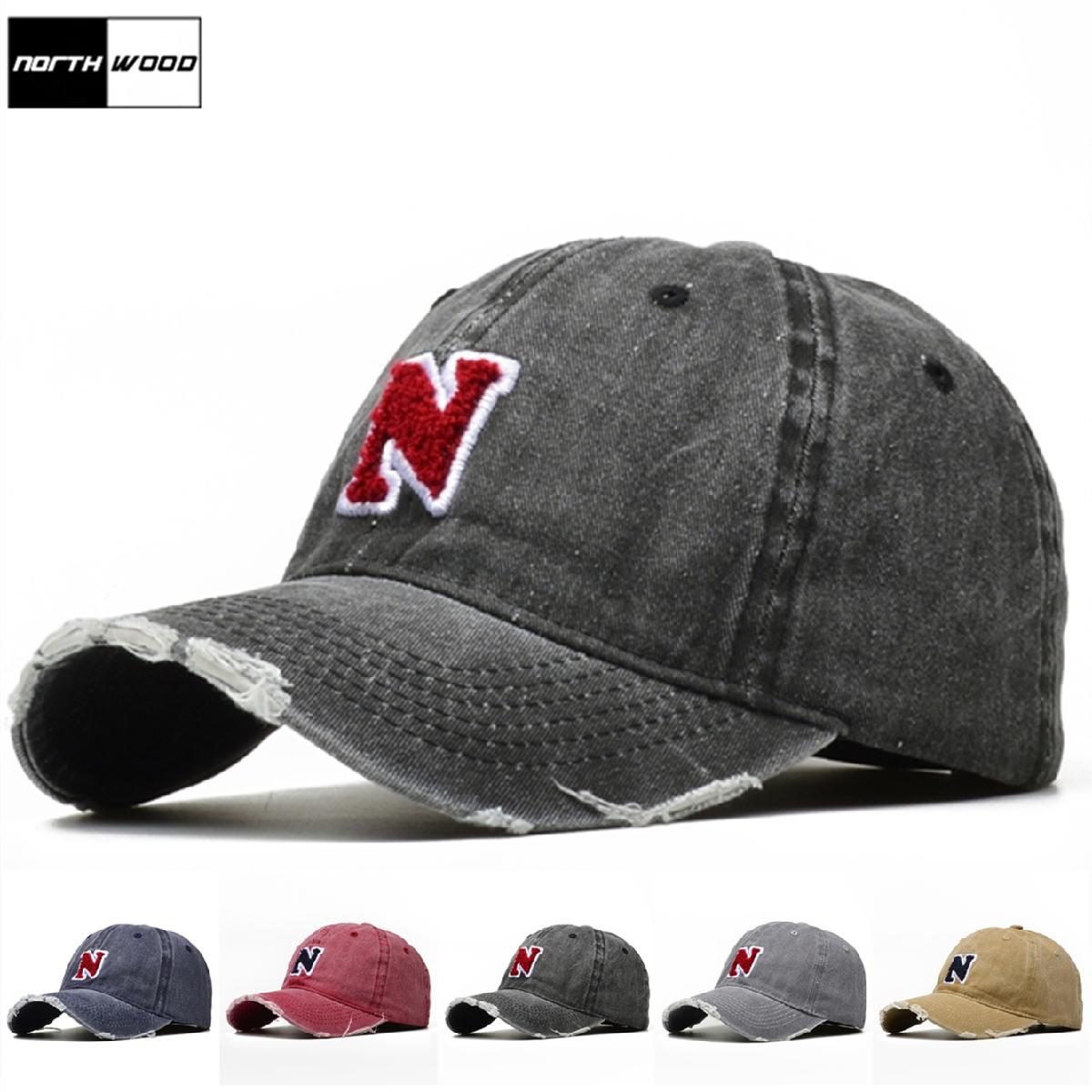 Northwood Solid Vintage N Brief Baseball Caps voor Mannen Vrouwen Straat Papa Hoeden Outdoor Mannen Trucker Hoeden