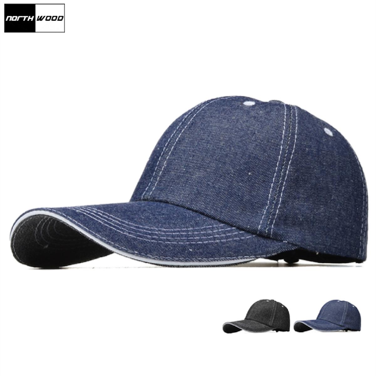 Northwood Long Brim Baseball Caps for Men Women Denim Sun Outdoor Dad Hats Solid Trucker Hats