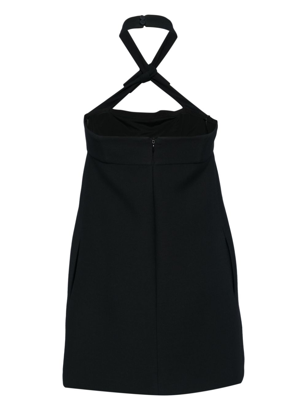 Christian Dior Pre-Owned wool-blend halterneck minidress - Zwart
