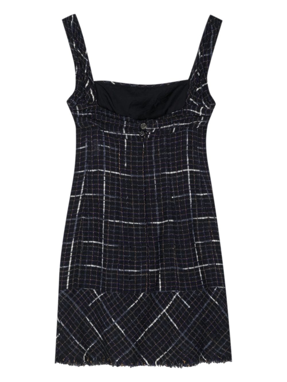 CHANEL Pre-Owned 2000 tweed sleeveless minidress - Blauw