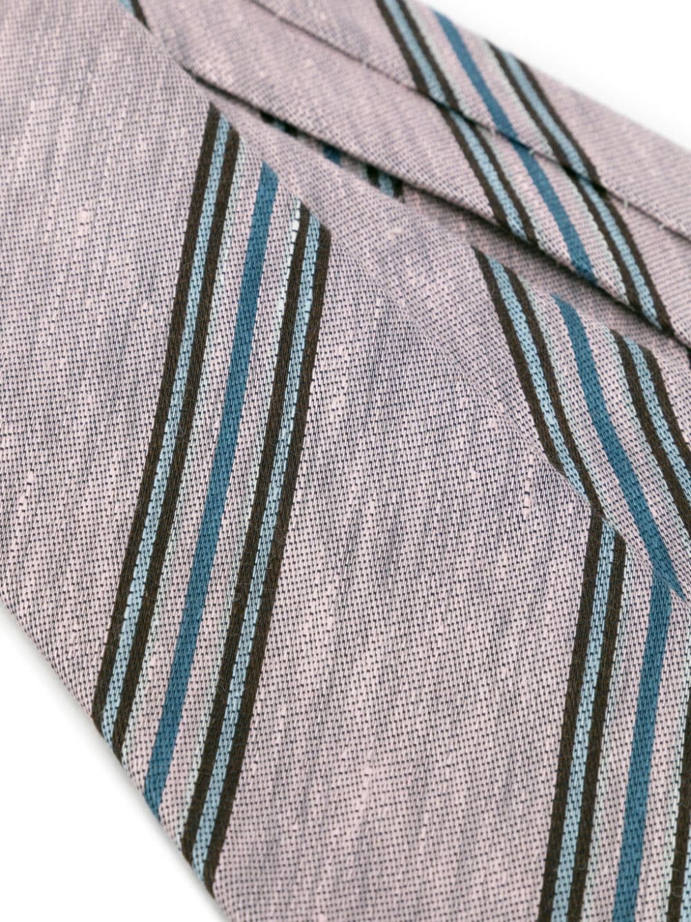 Paul Smith stripe-print linen-silk blend tie - Roze