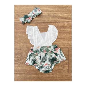 Palmiye Clothing & Footwear & Accessories Salopet Romper With Tropical Bandani Floral Skirtery 100 %organic Cotton Summer