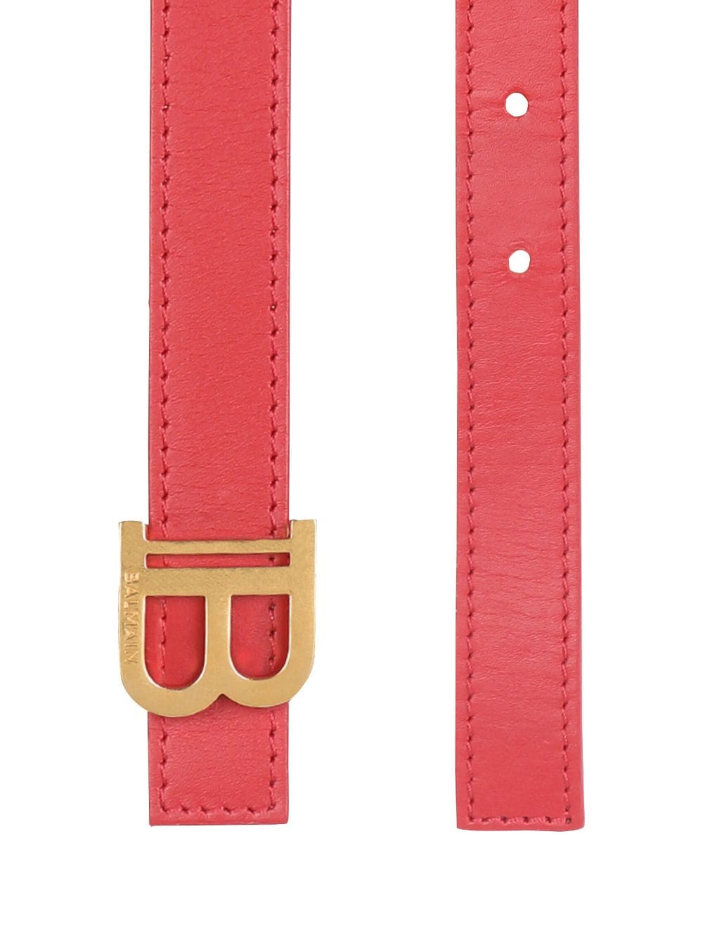 Balmain logo-buckle leather belt - Rood