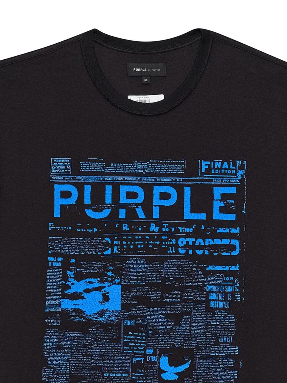 Purple Brand Katoenen T-shirt met print - BLACK