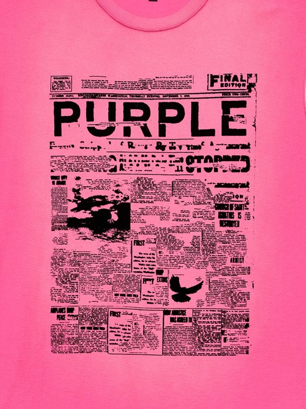 Purple Brand Katoenen T-shirt met print - Roze