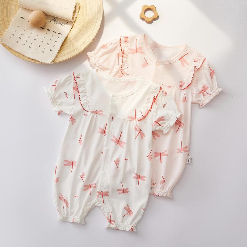 Newage Cotton Baby Summer Romper Breathable Thin Clothes for Baby Girl Newborn Baby Clothing Summer Onesie Outfit for Baby