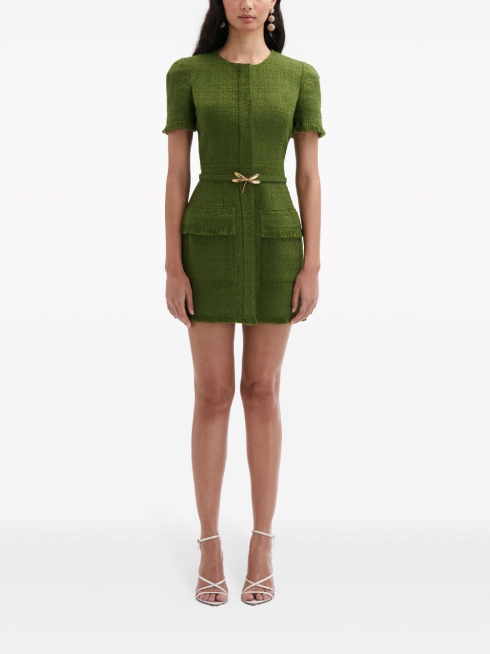 Oscar de la Renta Mini-jurk met riem - Groen