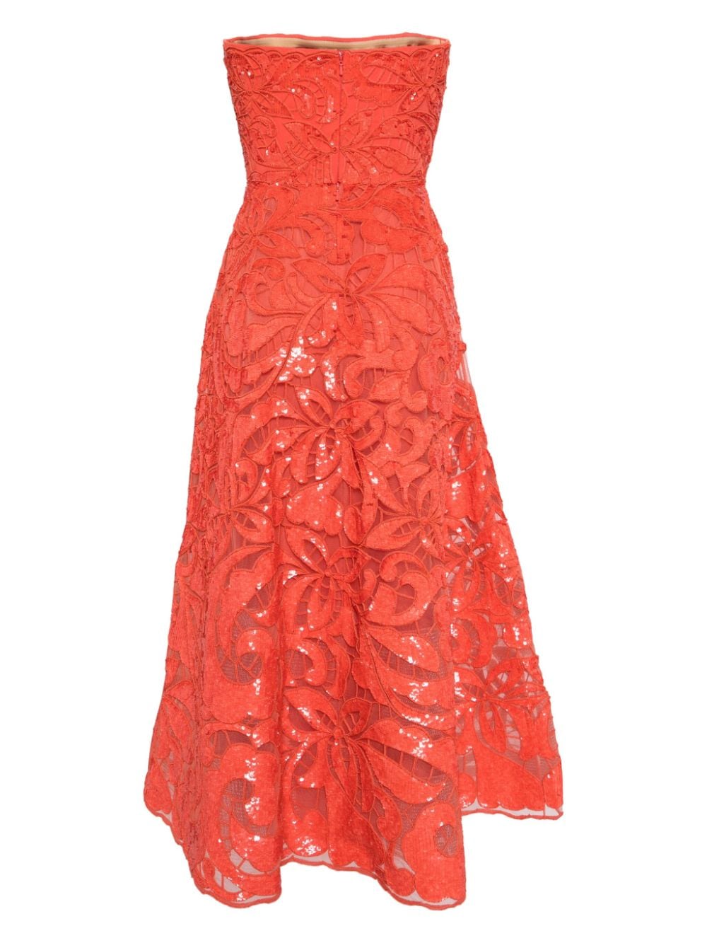 Elie Saab floral-embroidery maxi dress - Rood