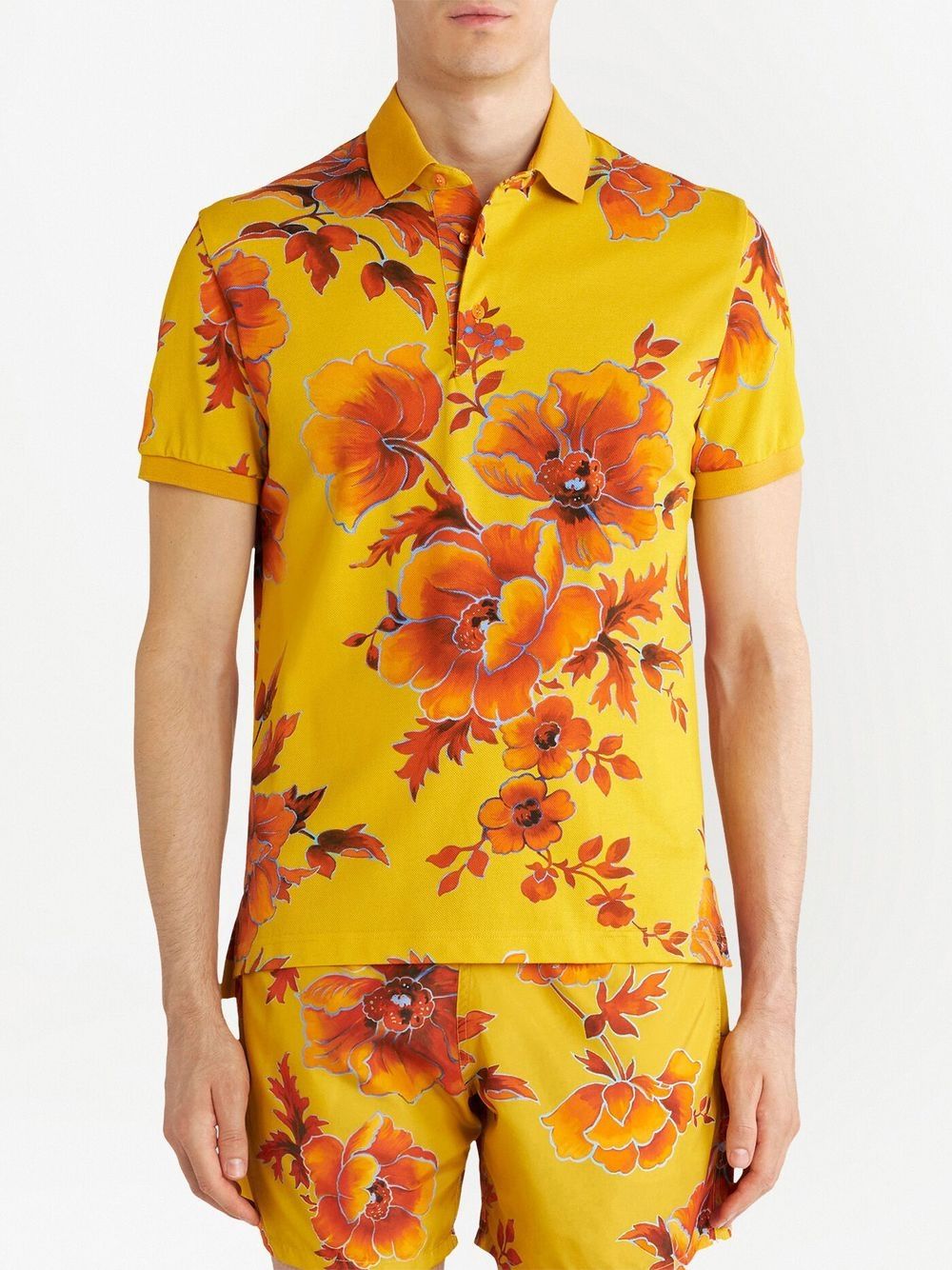 ETRO Poloshirt met bloemenprint - Geel