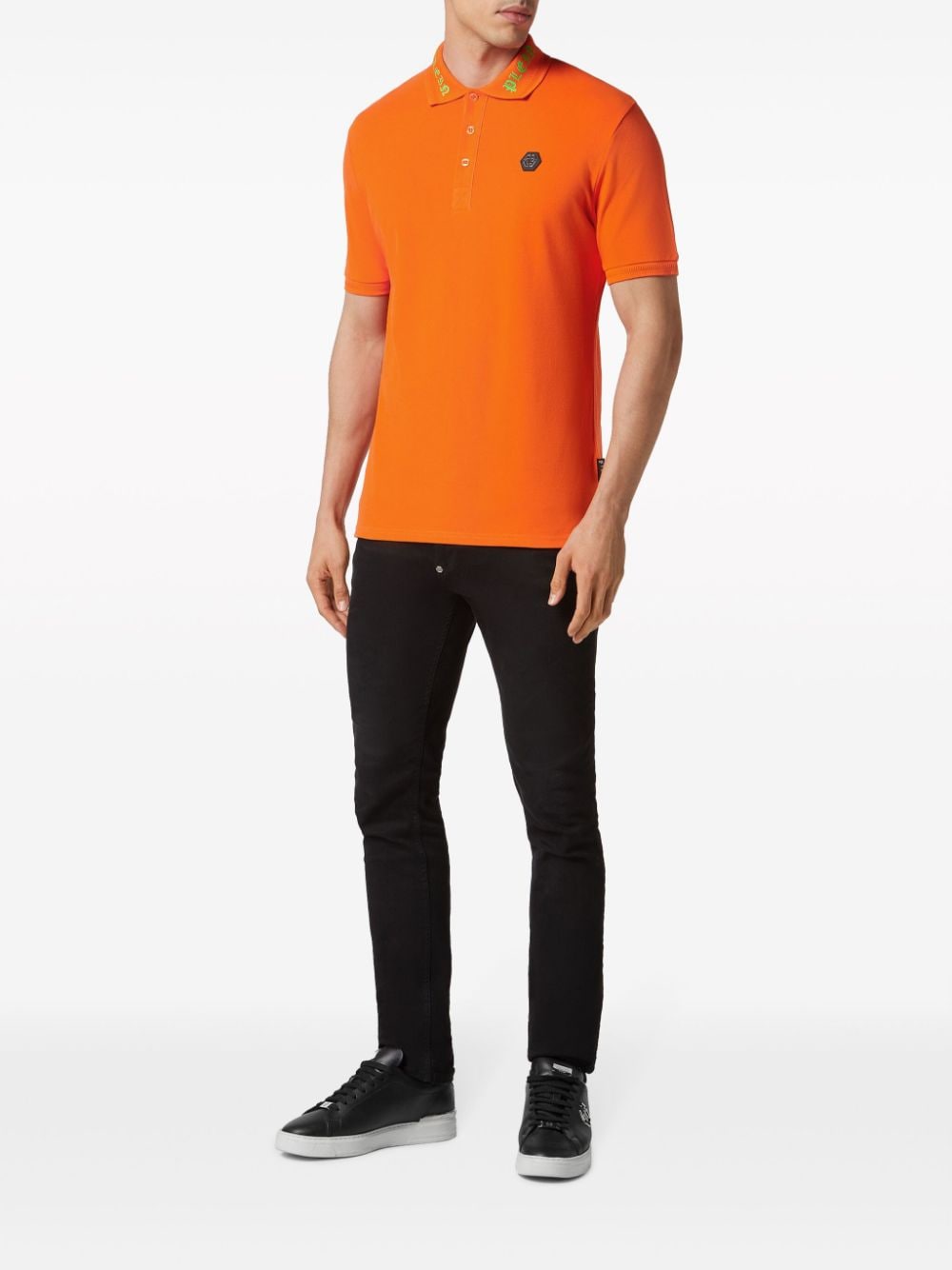 Philipp Plein Poloshirt met logopatch - Oranje