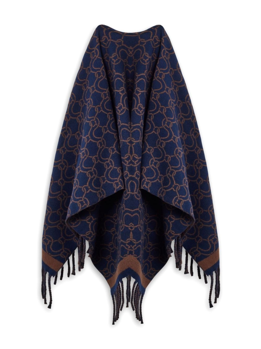 Ferragamo Gancini-print wool scarf - Blauw