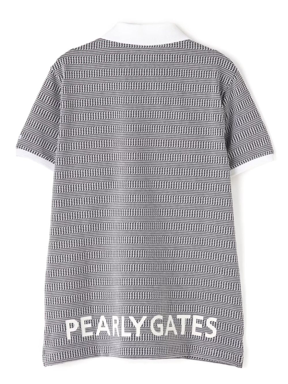 PEARLY GATES logo-print geometric-pattern polo shirt - Zwart