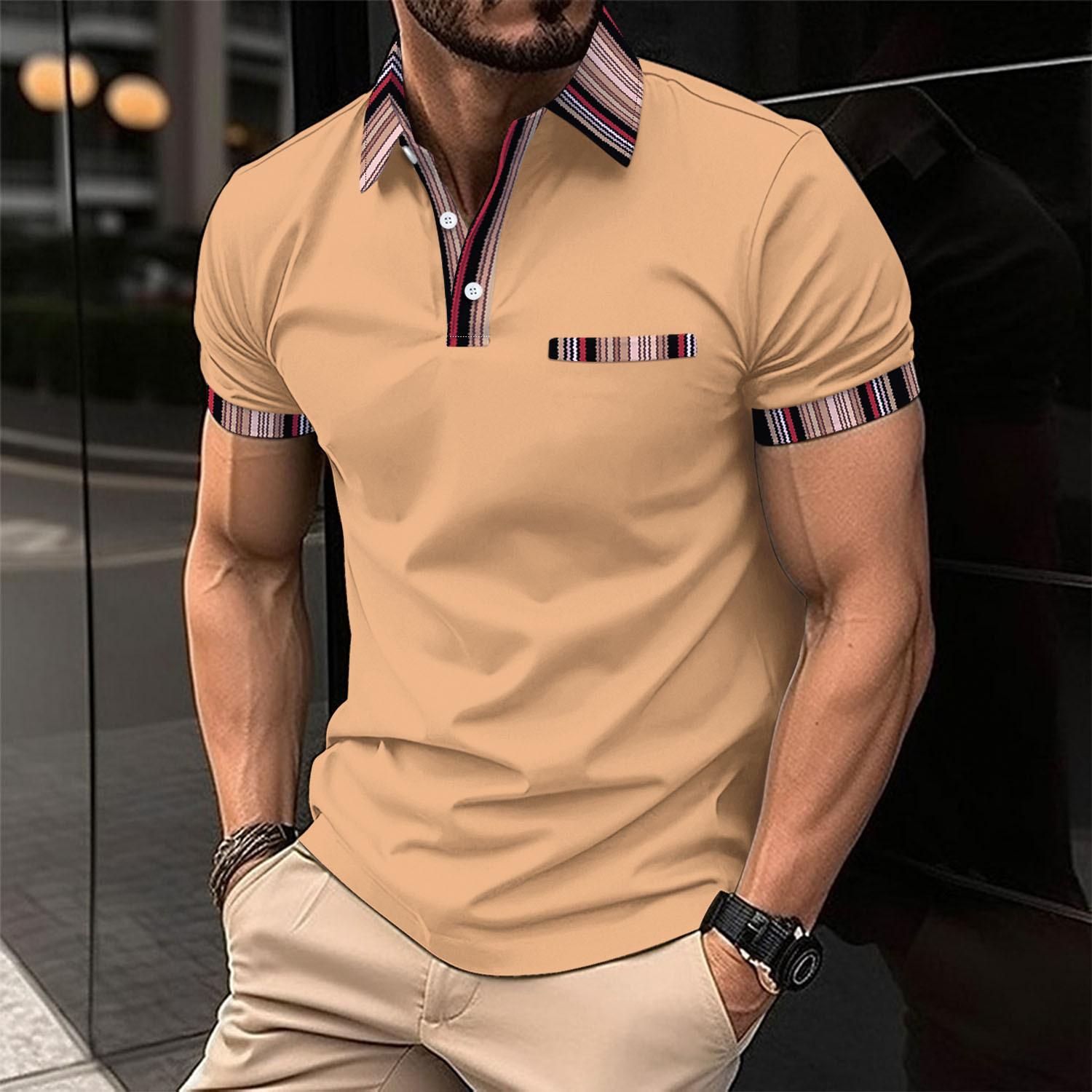 Fashion human New summer men's lapel short-sleeved sports POLOS shirt fashionable loose T-shirt tops