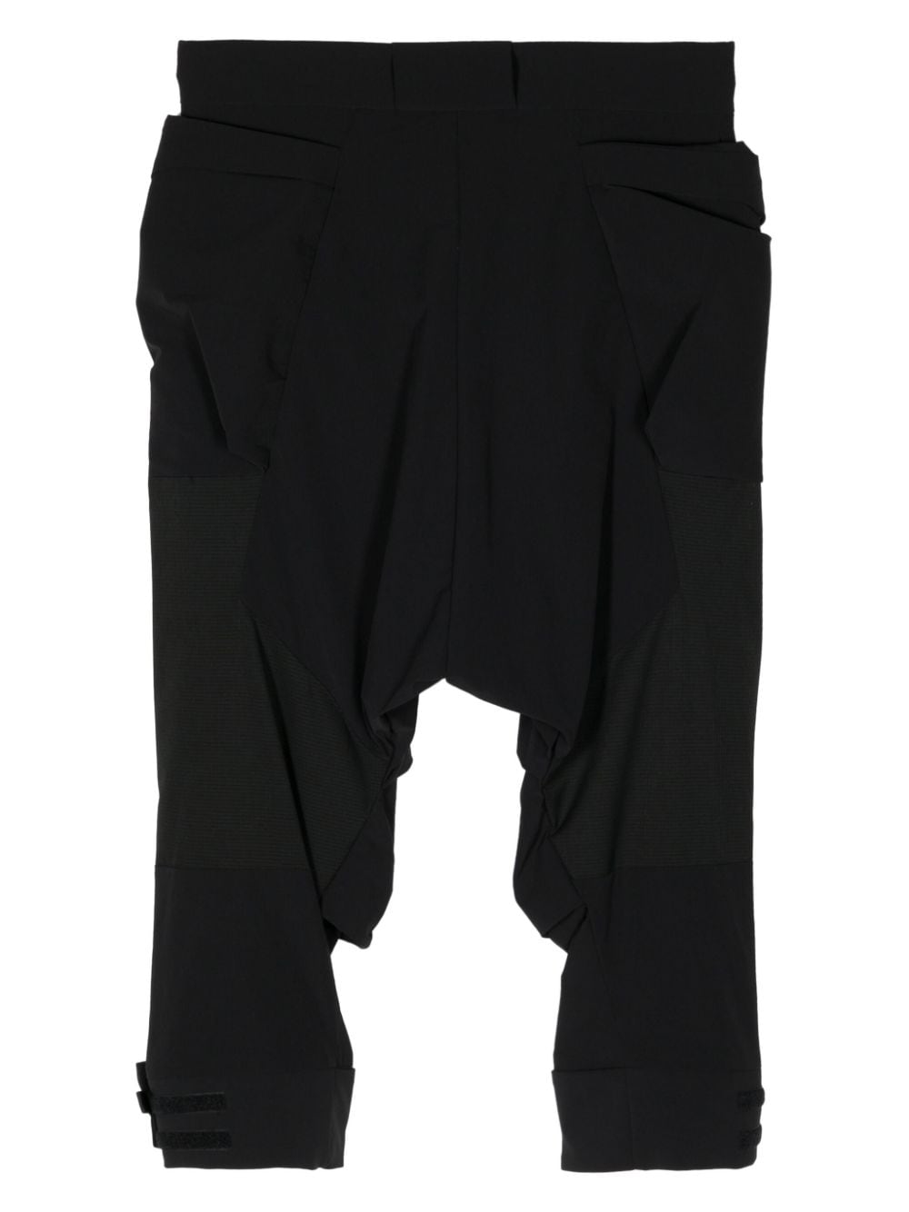 Fumito Ganryu drop-crotch cropped trousers - Zwart