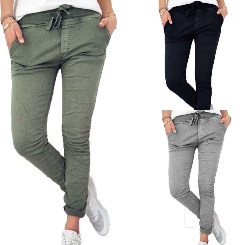 SCIONE Pants Women's Fashion Casual Slim Tight-fitting Stretch Pants