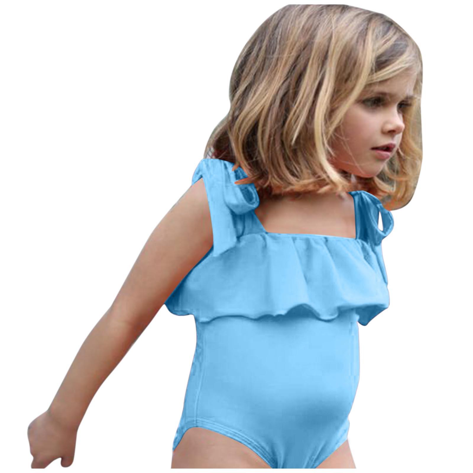 Lead72er (SU)Toddler Kids Baby Girl Bikini Shoulder Tie One-Piece Swimwear Swimsuit Beachwear