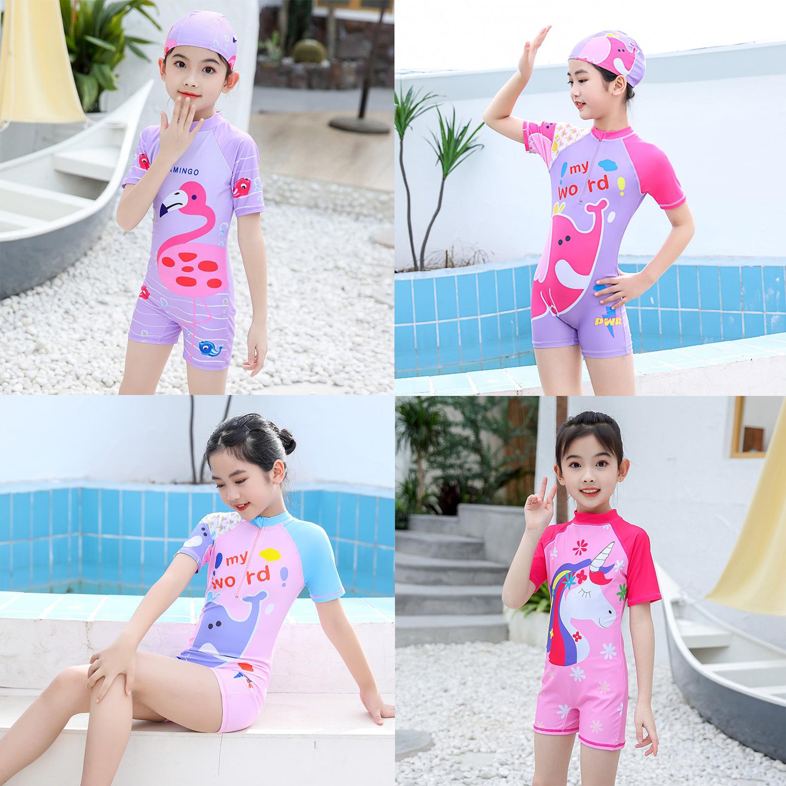 As You Love A Set Of Cute Baby Swimsuit For Girls One-Piece Swimsuit And Swimming Cap