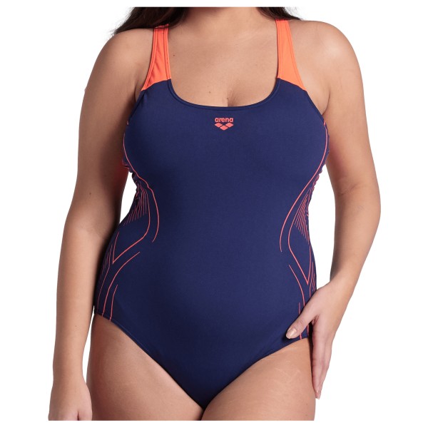Arena  Women's Reflecting Swimsuit One Piece Plus - Badpak, blauw