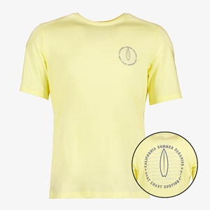 Produkt heren T-shirt met backprint geel
