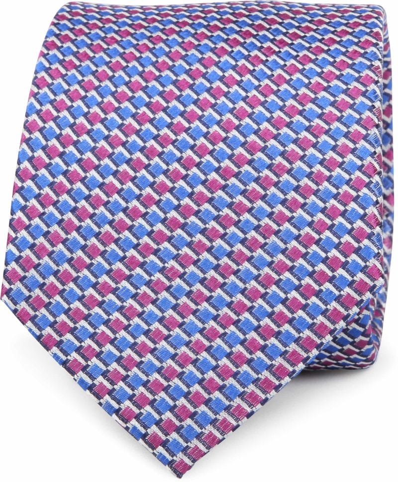 Suitable Krawatte Seide Blau Rot Motiv K81-16 -