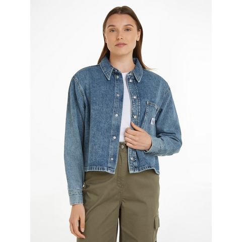 Calvin Klein Jeans blouse CROPPED DAD DENIM SHIRT